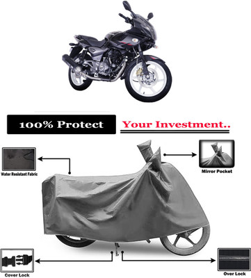 Amexride Two Wheeler Cover for Bajaj(Pulsar 220 DTS-i, Grey)