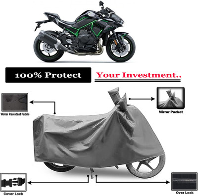 Amexride Two Wheeler Cover for Kawasaki(ZH2 BS6, Grey)