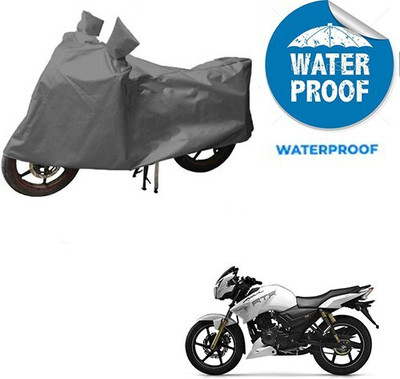 MMSSTAR Waterproof Two Wheeler Cover for TVS(Apache RTR 180, Grey)