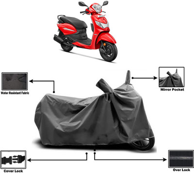 Amexride Two Wheeler Cover for Hero(MotoCorp Pleasure Plus, Grey)