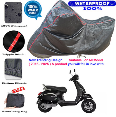 AutoGalaxy Waterproof Two Wheeler Cover for PURE EV(Black, Red)