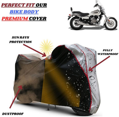 kerwa Waterproof Two Wheeler Cover for Bajaj(Avenger 220 Cruise, Black, Silver)