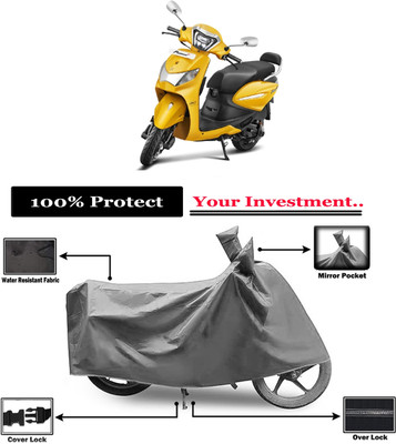 Amexride Two Wheeler Cover for Hero(Pleasure+ 110, Grey)