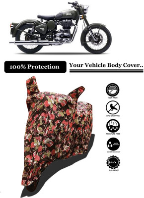Amexride Two Wheeler Cover for Royal Enfield(Battle Green, Multicolor)