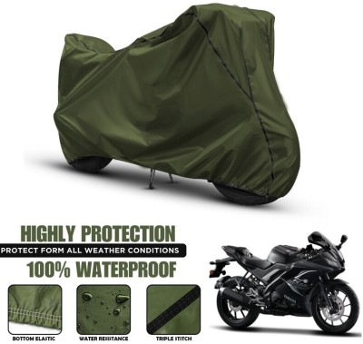 Starvin Waterproof Two Wheeler Cover for Yamaha(R15, Green, Black)