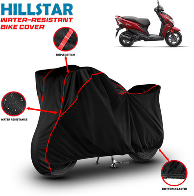 HILLSTAR Waterproof Two Wheeler Cover for Honda(Dio, Black, Red)