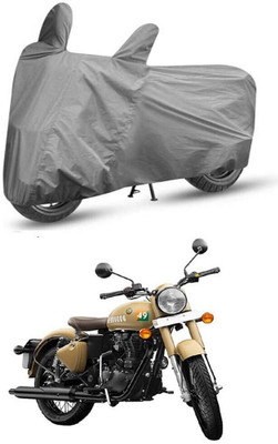 MMSSTAR Waterproof Two Wheeler Cover for Royal Enfield(Classic 350 Signals, Grey)
