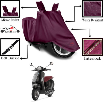 AASHTIK MART Two Wheeler Cover for Vespa(Elegante, Maroon)