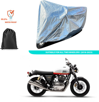 CODOKI Waterproof Two Wheeler Cover for Royal Enfield(Interceptor 650, Silver)