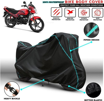 xodi Waterproof Two Wheeler Cover for Hero(Passion Pro, Black, Blue, Multicolor)