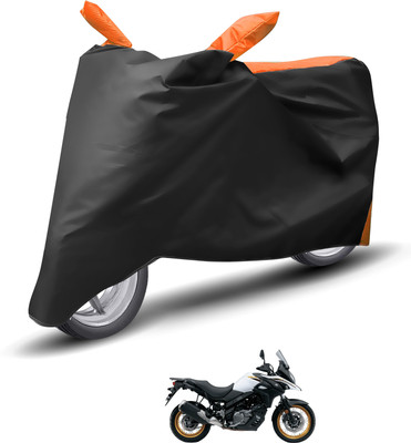 Caronix Waterproof Two Wheeler Cover for Suzuki(V-Strom 650 XT, Orange)
