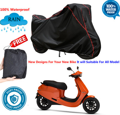 AUTOCAD Waterproof Two Wheeler Cover for Ola(Black)