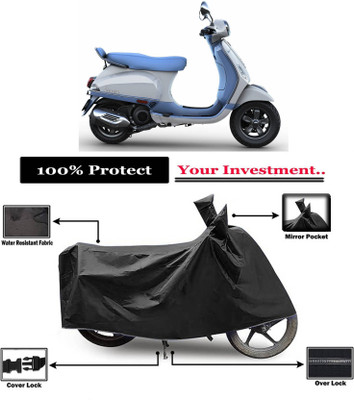 AASHTIK MART Two Wheeler Cover for Vespa(Vespa VXL 125, Black)