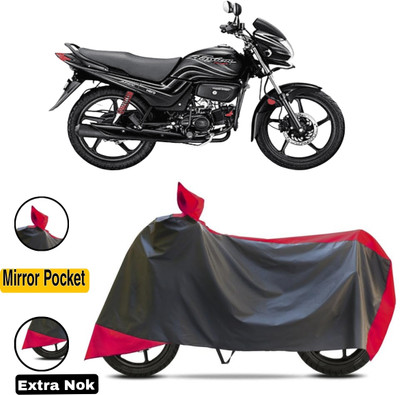 HWSXQAE Waterproof Two Wheeler Cover for Hero(Passion Pro i3S, Red, Black)
