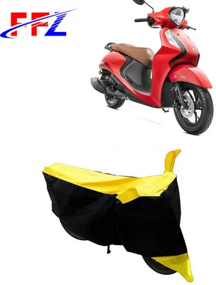 FFZ Waterproof Two Wheeler Cover for Yamaha(Fascino 125 FI, Black, Yellow)