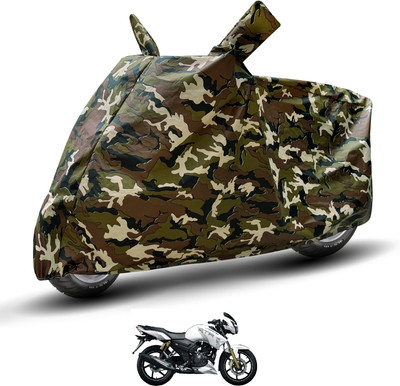 Auto Hub Waterproof Two Wheeler Cover for TVS(Apache RTR 180, Brown)