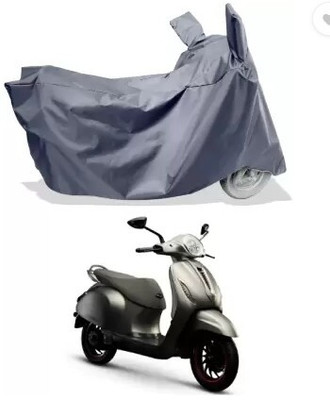 Tritika Waterproof Two Wheeler Cover for Bajaj(Chetak, Grey)