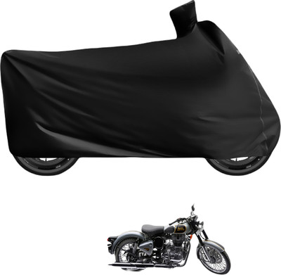 Caronix Waterproof Two Wheeler Cover for Royal Enfield(Classic 500, Black)