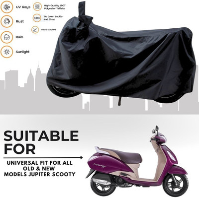 MADAFIYA Two Wheeler Cover for TVS(Jupiter Grande BS6, Black)