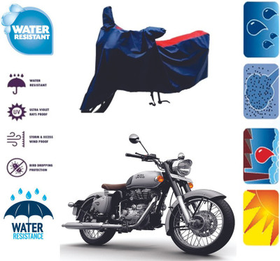 RTS COLLECTIONS Waterproof Two Wheeler Cover for Royal Enfield(Classic Chrome, Red, Blue)