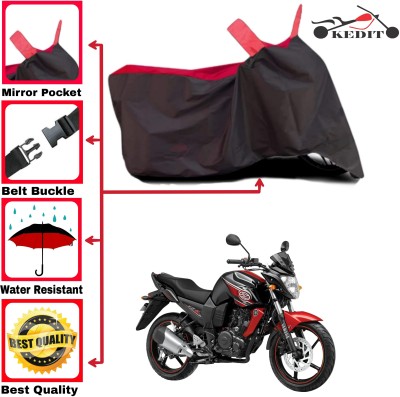 KEDIT Two Wheeler Cover for Yamaha(FZ-S, Red, Black)