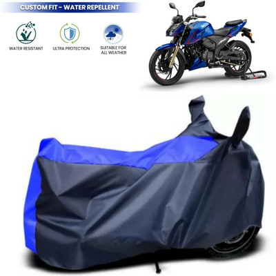 DeepShakshi AUTOMOTIVE Waterproof Two Wheeler Cover for TVS(Apache RTR 200 4V, Blue, Black)
