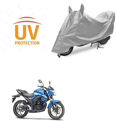 DeepShakshi AUTOMOTIVE Waterproof Two Wheeler Cover for Suzuki(Gixxer, Silver)