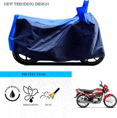SnehaSales Waterproof Two Wheeler Cover for Hero(MotoCorp HF Deluxe, Black, Blue)