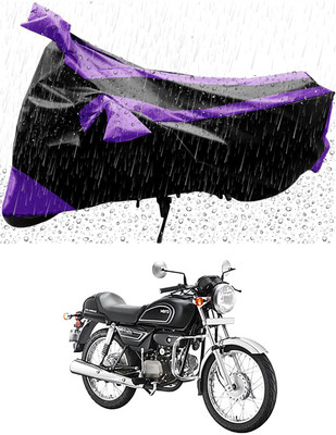 Mdstar Waterproof Two Wheeler Cover for Hero(Splendor Pro Classic, Purple, Black)