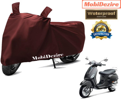 Mobidezire Waterproof Two Wheeler Cover for Vespa(Vespa LX 125, Maroon)