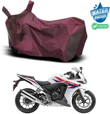 Ascension Waterproof Two Wheeler Cover for Honda(CBR500R, Maroon)