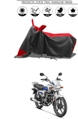 RAQTRO Waterproof Two Wheeler Cover for Hero(Splendor Plus, Black, Red)