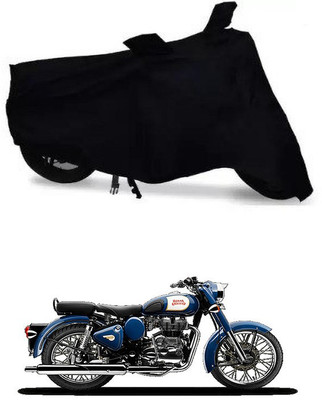 THE REAL ARV Waterproof Two Wheeler Cover for Royal Enfield(Bullet 350 New BS6, Black)