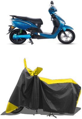 SUGASHRI Waterproof Two Wheeler Cover for Hero(Electric Optima, Yellow, Black)