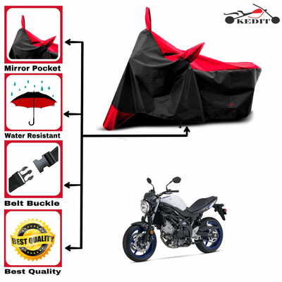 KEDIT Two Wheeler Cover for Suzuki(SV 650 BS6, Red, Black)