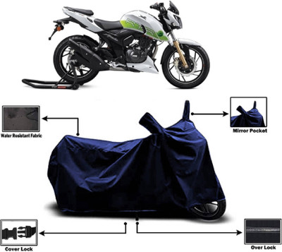 KEDIT Two Wheeler Cover for TVS(Apache RTR 200 Fi E100, Blue)