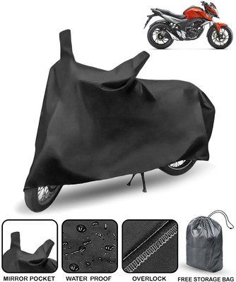 AutoRetail Waterproof Two Wheeler Cover for Honda(CB Hornet 160, Black)