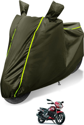 Auto Hub Waterproof Two Wheeler Cover for TVS(Flame SR125, Green)