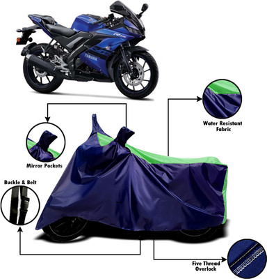 AUCTIMO Two Wheeler Cover for Yamaha(R15 V3, Multicolor)