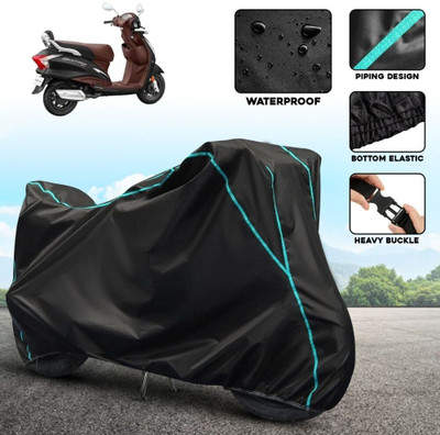 OliverX Waterproof Two Wheeler Cover for Hero(MotoCorp Destini 125, Black, Blue)
