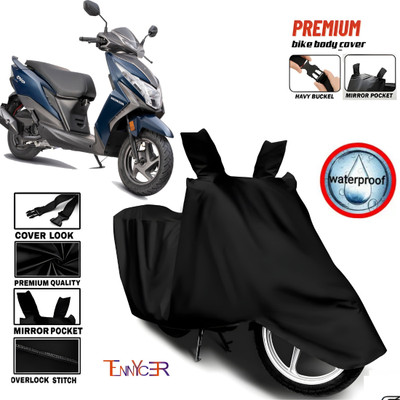 TENNYCER Waterproof Two Wheeler Cover for Honda(Dio, Black)