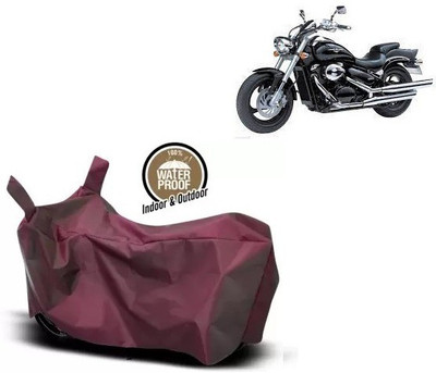 OliverX Waterproof Two Wheeler Cover for Suzuki(Intruder M800, Maroon)