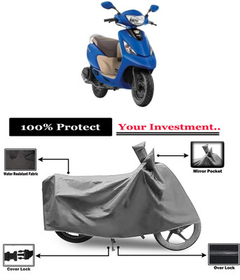 Amexride Two Wheeler Cover for TVS(Scooty Zest 110 BS6, Grey)