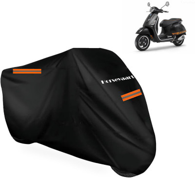 Horseyaart Waterproof Two Wheeler Cover for Vespa(GTS Super 300, Black)