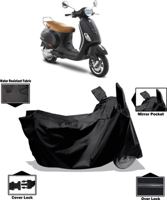 Amexride Two Wheeler Cover for Vespa(Vespa VXL, Black)