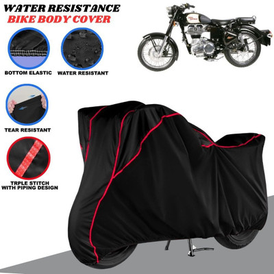 SRP PRODUCT Waterproof Two Wheeler Cover for Royal Enfield(Bullet 350, Black, Red)