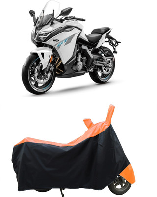 Coxtor Waterproof Two Wheeler Cover for CFMoto(650GT BS6, Orange)