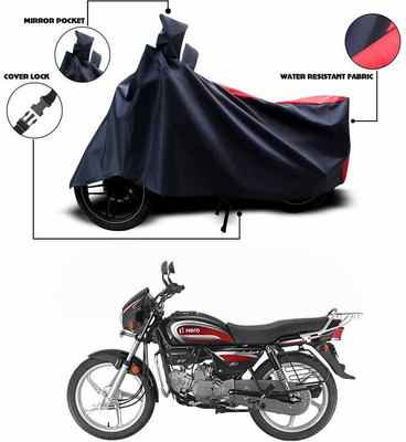 ANTHUB Waterproof Two Wheeler Cover for Hero(Splendor Plus, Red, Black)