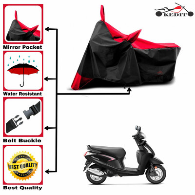 AASHTIK MART Two Wheeler Cover for Hero(Pleasure Plus, Red, Black)