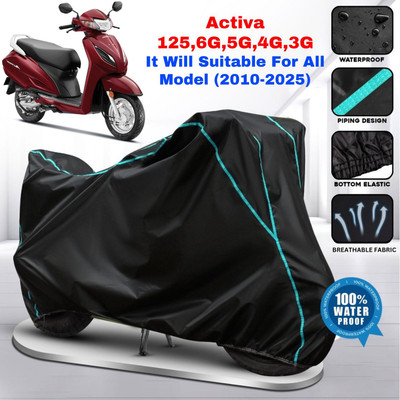 FBC Waterproof Two Wheeler Cover for Honda(Activa 6G, Black)